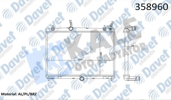 KALE 358960 Su Radyator P407 P508 C5 Iii Dw10cted4 Hdi 16v E5 10-
